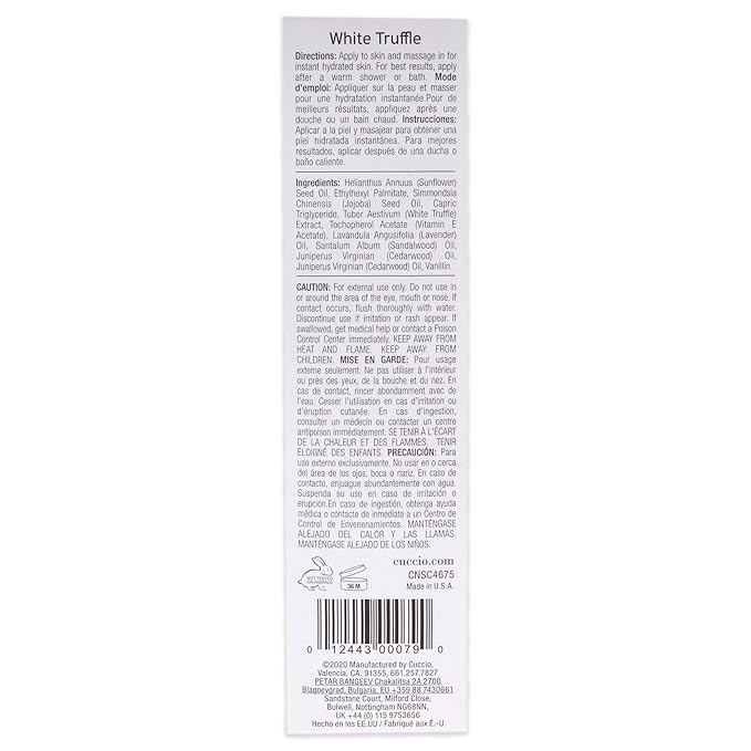 C U C C I O Nourishing Dry Body Oil - White Truffle Naturale for Unisex - 3.38 oz Oil