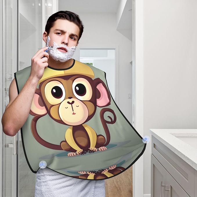 Tropical Fruit Pineapple Print Beard Bib Shaving Apron, Beard Hair Trimming Cape Gift For Dad