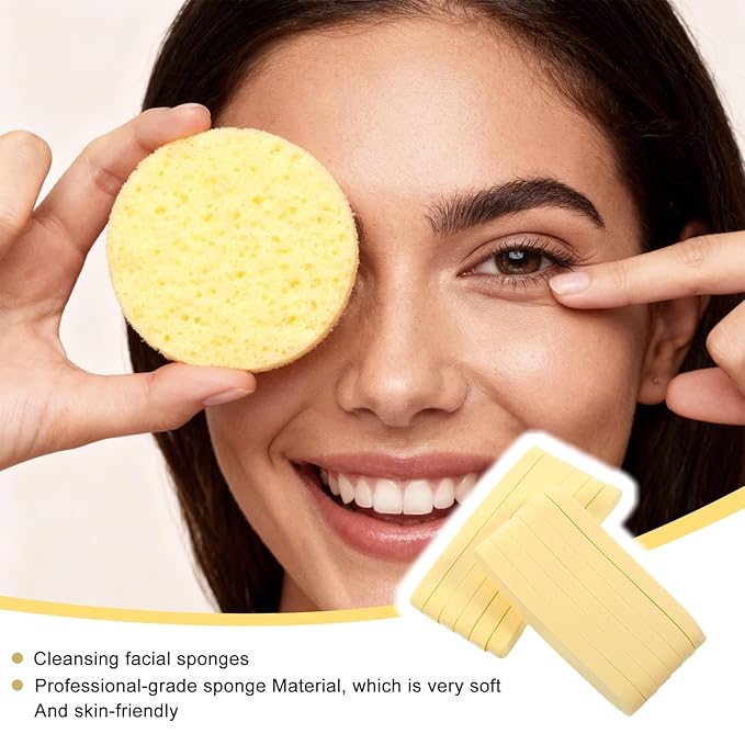 480 Pack Soft Disposable Face Sponge for Cleansing, Makeup Remover, Mask, Exfoliating Round Stick
