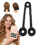 BONNET QUEEN Heatless Hair Curler for Heatless Curls Overnight, All-in-One Sleepy Tie Satin Curling Rod, Hair Curlers to Sleep In, Overnight Blowout Rods, Hair Rollers for Women Long Hair, Black
