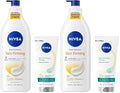 NIVEA Sheer Hydration Skin Firming Body Lotion (16.9 Fl Oz) + Skin Firming & Toning Body Gel Cream with Hyaluronic Acid (6.7 Oz),Enriched with Q10 and Vitamin C,(Pack of 4)