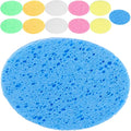 Operitacx 12Pcs Oval Facial Sponges, Facial Scrubber Scrub Pads Wash Sponges for Cleansing, Exfoliating, Makeup Removal