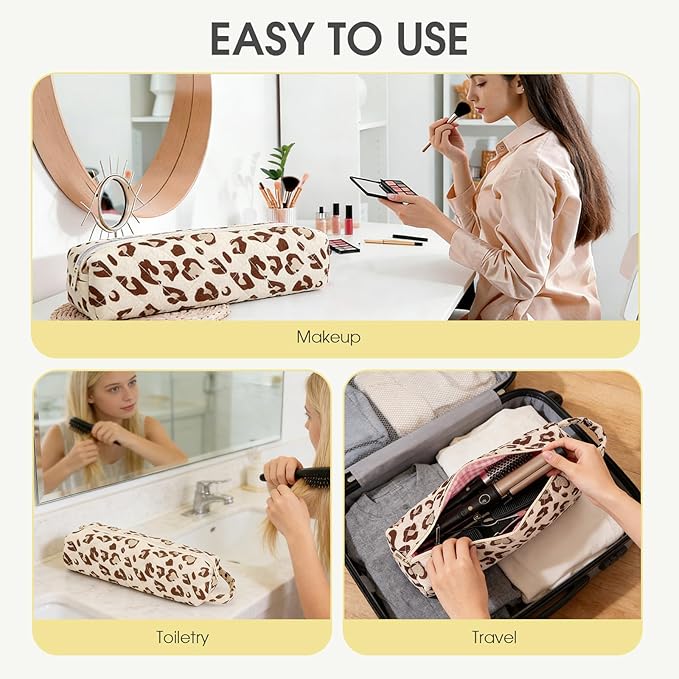 Quilted Hair Tools Travel Bag, Compatible with Dyson Airwrap Shark Flexstyle Hair Dryers, Curling Irons Organizer, Portable Large Hair Styling Tool Storage Case, Travel Essentials, Leopard