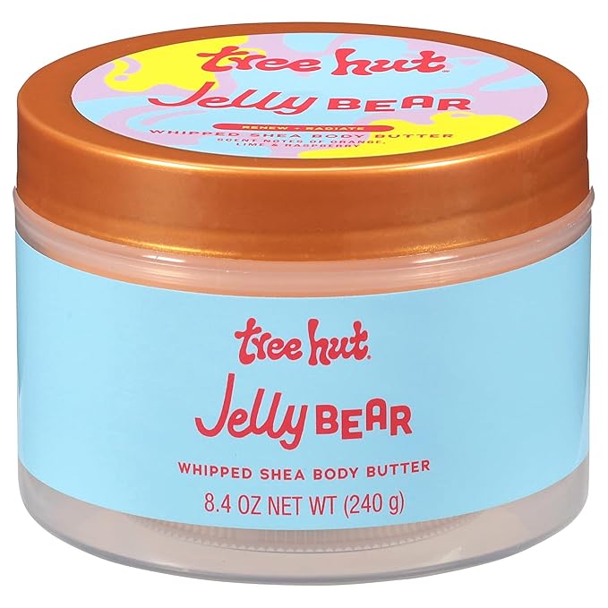 Tree Hut Whipped Shea Body Butter Jelly Bear, Hydrating & Moisturizing Whipped Body Cream for Silky, Smooth Skin, Sweet Candy Scent, Lightweight Texture, 8.4 oz