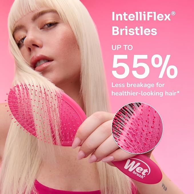 Wet Brush Original Detangler Hair Brush - Pink Leopard (Safari) - All Hair Types - Ultra-Soft Bristles Glide Through Tangles with Ease - Pain-Free Comb for Men, Women, Boys & Girls