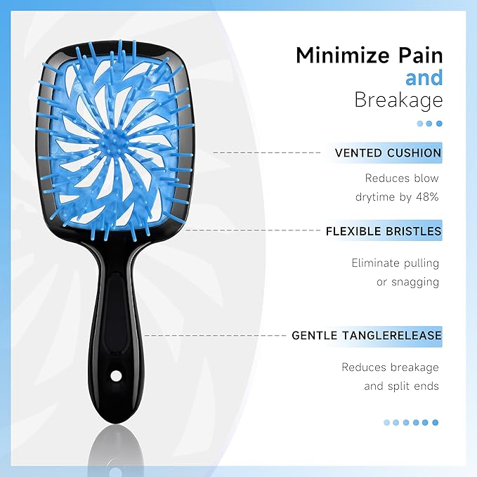 11 Pcs Hair Brush Set, Detangle Hair Brush And Spray Bottle, 3 Pieces Smooth Hairbrush For Toddlers, Suitable For Wet and Dry Hairstyles, Suitable For Adults And Children.(Blue)