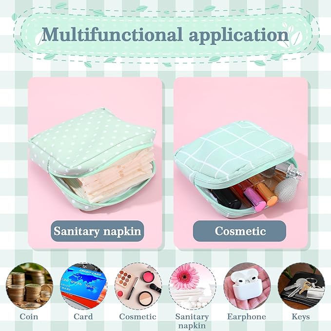 4 Pcs Sanitary Napkin Storage Bags, Period Bag, Portable Menstrual Cup Pouches Nursing Pad Holder Tampon Bags for Girls&Women