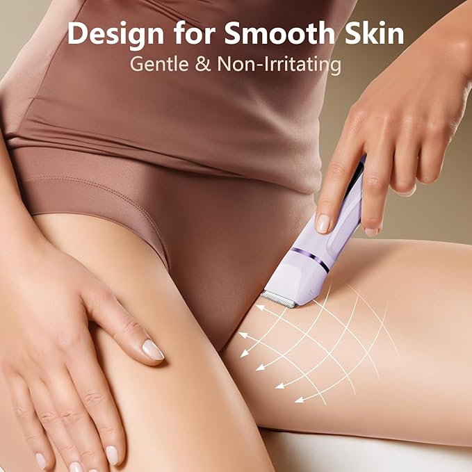 Hair Removal Epilators Bikini Trimmer for Women, Painless Waterproof Electric Foil Shaver Razors for Facial Leg Body Armpit, Ceramic Blade with USB Charging Dock, Travel Grooming Gifts for Her, Purple