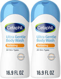 Cetaphil Ultra Gentle Refreshing Body Wash, For Dry to Normal, Sensitive Skin, with Aloe Vera, Calendula, Vitamin B5, Hypoallergenic, Fragrance Free, Dermatologist Tested, 16.9oz (Pack of 2)