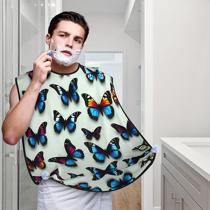 Ice Hockey Print Print Beard Bib Shaving Apron, Beard Hair Trimming Cape Gift For Dad