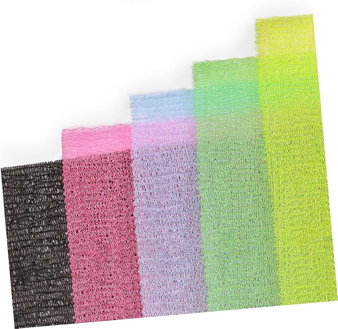 5Pcs Exfoliating Bath Back Scrubber with Long Strap for Effortless Cleansing Gentle Skin Exfoliation for Back and Neck Cleaning Random Colors Random Color