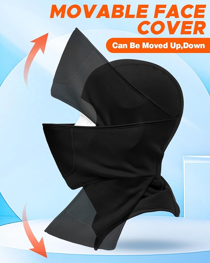 Balaclava Face Ski Mask with Movable Deisgn for Men Women-Fleece Winter Face Covering for Cold Weather Skiing Outdoor Work