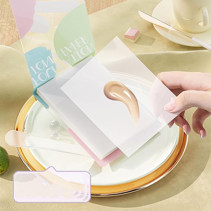 200 Disposable Nail Art Cosmetic Palette Paper Makeup Mixing Sheets 2 Sticks for Beauty Nail Salon Home Use