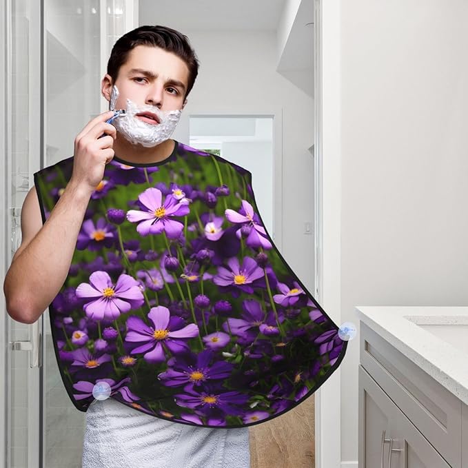 Rabbit Background Print Beard Bib Shaving Apron, Beard Hair Trimming Cape Gift For Dad