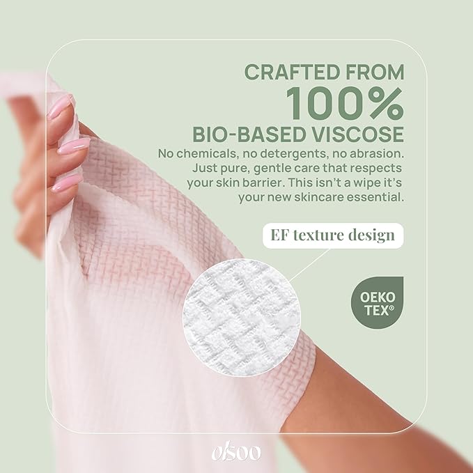 Clean Face Towels XL® – 100% Viscose, OEKO-TEX Certified, Ultra Soft Disposable Towels, Super Absorbent & Eco-Friendly for All Skin Types (50 Count)