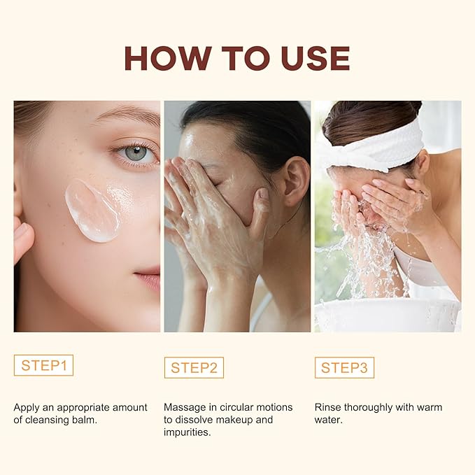 2-in-1 Cleansing Balm Makeup Remover with Papaya Extract & Rice Germ Oil, Gentle Exfoliator, Face Cleanser for Women & Makeup Remover Balm for All Skin Types 1.41 FI.0Z