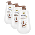 Dove Body Wash with Pump Restore Coconut & Cocoa Butter for 24hr Lotion-Soft Skin Moisturizing Skin Cleanser with No Sulfates No Parabens 30.6 Oz (Pack of 3)