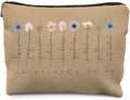 Christian Gifts Makeup Bag, Floral Christian Cosmetic Bags for Women, Galatians 5:22-23 Bible Verse Makeup Pouch, Faith Based Gifts Zipper Pouch(pale brown)