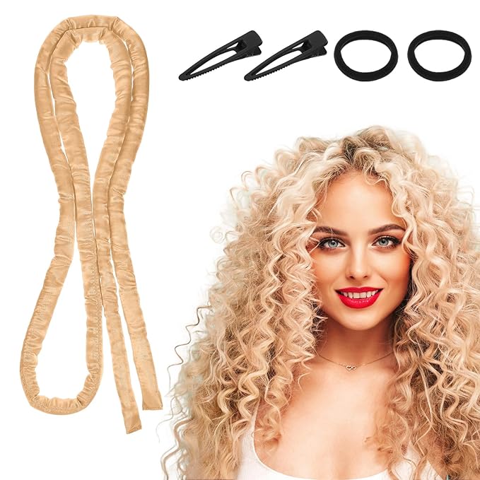 Heatless Curling Rod Headband, Heatless Curls Overnight Headband for Short Long Hair No Heat Overnight Curls with Thin Curlers to Sleep In Lazy Natural Soft Wave DIY