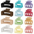 12 Pcs Hair Clips for Women 3 Styles Small Medium Large Claw Clips for Thin Thick Curly Hair, Strong Hold & Non-Slip Clips, Stylish Hair Accessories Ideal Gifts for Women (Gloss Colorful)
