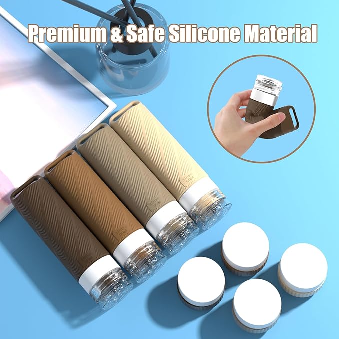 26 Pieces Travel Size Toiletries Bottles Set, Tsa Approved Leakproof Refillable Travel Bottles with Hanging hole design, Silicone Material, Suitable for Shampoo, Conditioner, and Body Lotion