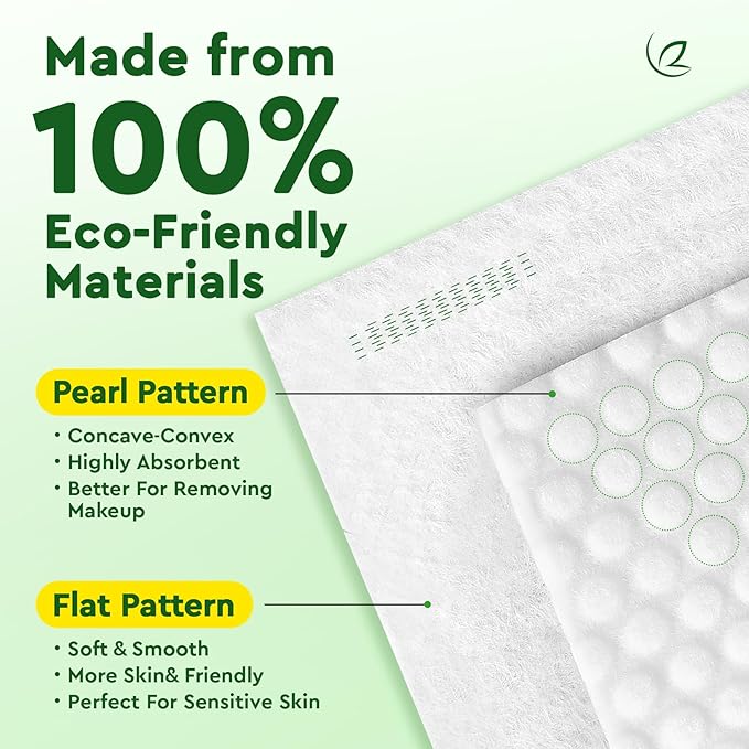 Elvira 200 Count (2 Pack) Disposable Face Towels, Biodegradable Skincare Facial Cleansing Towels, Ultra Soft & Thick Makeup Remover Dry Wipes, Lint-Free & Vegan for Sensitive Skin, Travel Essential