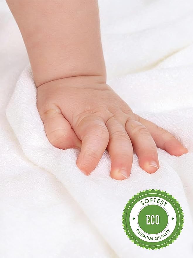 HIPHOP PANDA Baby Washcloths, Rayon Made from Bamboo - 2 Layer Ultra Soft Absorbent Newborn Bath Face Towel - Reusable Baby Wipes for Delicate Skin - Gray Stripe, 6 Pack