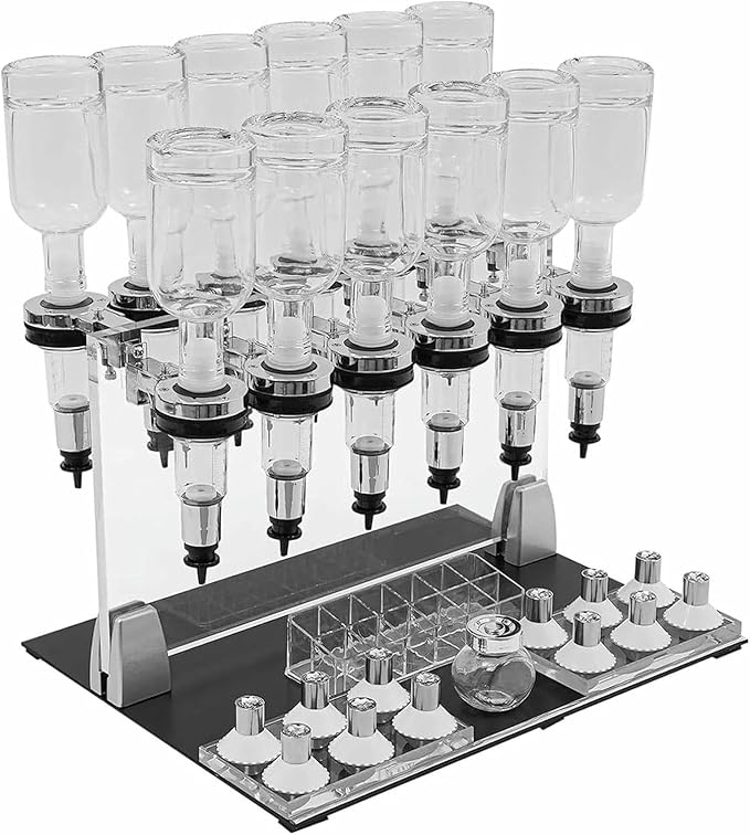 Perfume Refill Tool Kit with 12 Bottles, Perfume Bar Pump Dispenser Bottle, Perfume Dispenser Transfer Tools, Liquid Filling Machine Transfer Kit for Liquid Cologne Fragrance Sample Essential Oils