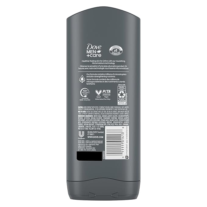 Dove Men + Care Body Wash and Face for Fresh, Healthy-Feeling Skin Extra Fresh Cleanser That Effectively Washes Away Bacteria While Nourishing Your 13.5 oz (Pack of 2)