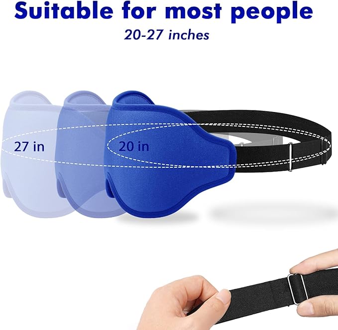 Sleep Eye Mask for Men Women, Lash Extensions 3D Sleeping Mask, Travel Blackout Night Blindfold Eye Shade Cover with Adjustable Strap (Blue-3D)