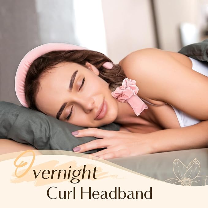 Yanibest Heatless Hair Curler to Sleep in, Overnight Curl Headband for Natural Wavy Curls, No Heat Soft Hair Curler Set with Hair Clip Scrunchies for Styling, No Slip Heatless Curls