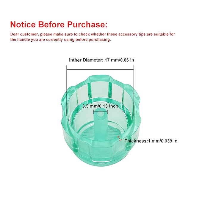 Elitzia 8pcs Professional Vortex Skincare Tip Set Multi-Shape Exfoliating Skin Cleaning Heads for Dermabrasion Machines (Cyan)