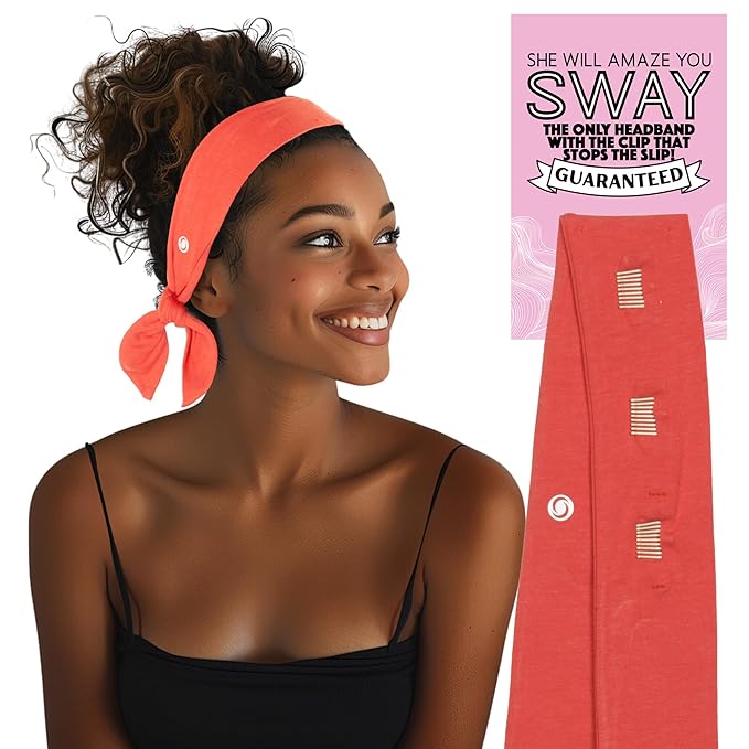 SWAY Short Stretch Non-Slip Headband for Women – Moisture-Wicking, No Headaches, Stays Put for Workouts, Gym, Yoga, Running and Nurse