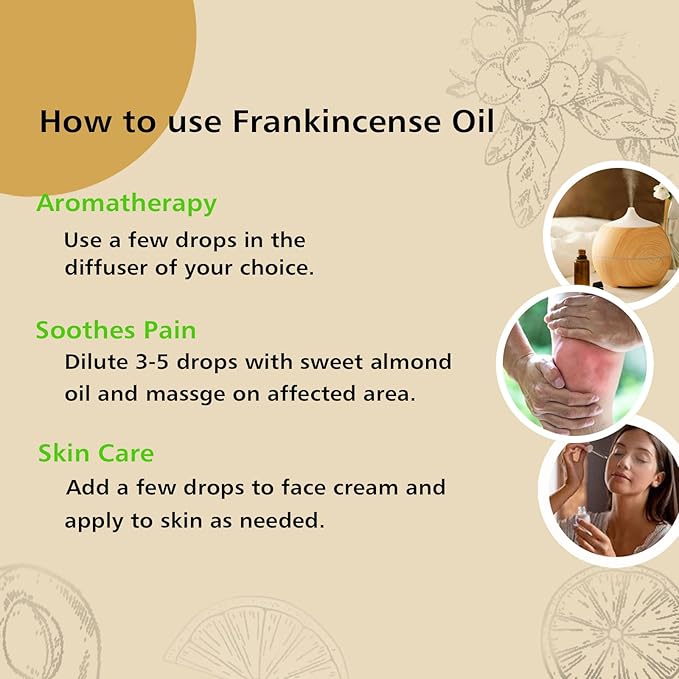 Frankincense and Myrrh Essential Oil Combo Set (2 Pack), 100% Pure Undiluted Essential Oils for Aromatherapy, Massage, Meditation & Skincare