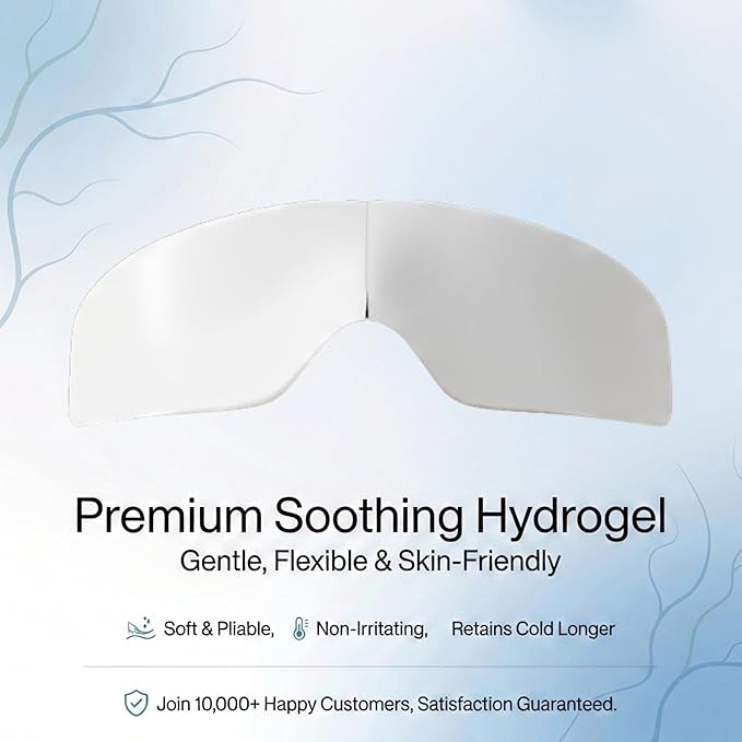 Glitch Cooling Hydrogel Eye Mask – Cold Therapy Gel Pad for Puffy Eyes, Dark Circles & Stress Relief – Relaxing Eye Patch for Fatigue, Dry Eye & Travel