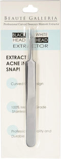 Beaute Galleria Premium Stainless Steel Bend Curved Blemish Extractor Tool for Remove Comedones Whitehead Blackhead Acne Pimple