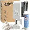 Hot Face Towel Heater Machine, Intelligent Disposable Towel Heating and Compression, 5-Second Warming, Portable Compressed Towels Steamer for Facials, Spa, Cleaning, White