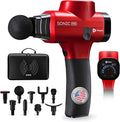 Lifepro Sonic Pro Handheld Electric Massage Gun – Deep Tissue Percussion Massager Gun with 10 Speeds & 9 Heads – Muscle Massager for Athletes Back, Legs, Arms