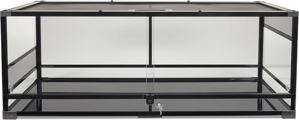 Zilla QuickBuild Reptile 65 Gallon Glass Terrarium Habitat with Sliding Door For Geckos, Snakes, Lizards, Frogs, Turtles, and Tortoises, 48" x 18" x 18"