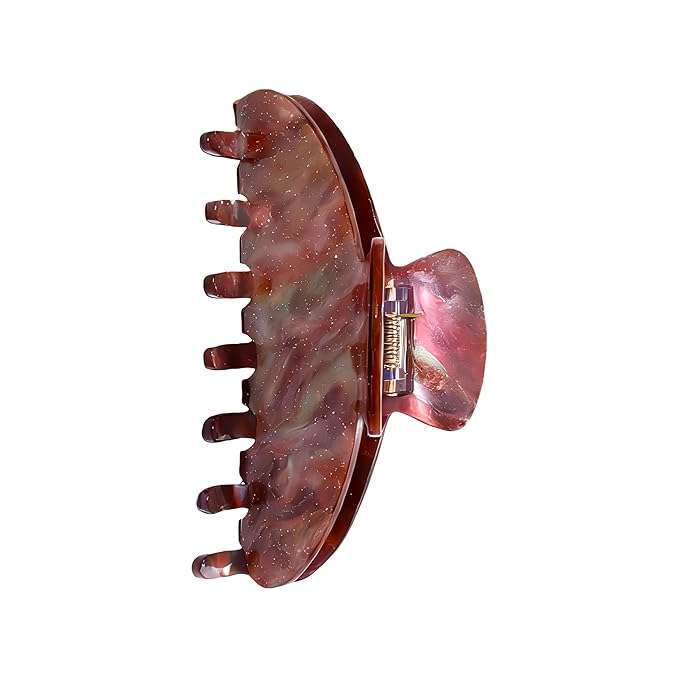 Durable Acetate Hair Clips - 4-Inch Brown starry sky Claw Clips for Fine and Thick Hair (Brown starry sky)