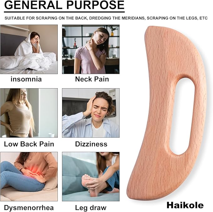 enttgo Body Gua Sha Tool Wooden Lymphatic Drainage Tool,Guasha Massage Tools for Anti Cellulite and Relieve Muscle Fatigue,Wood Therapy Massage Tools for Neck Back Face Leg Facial (A-Wood1)