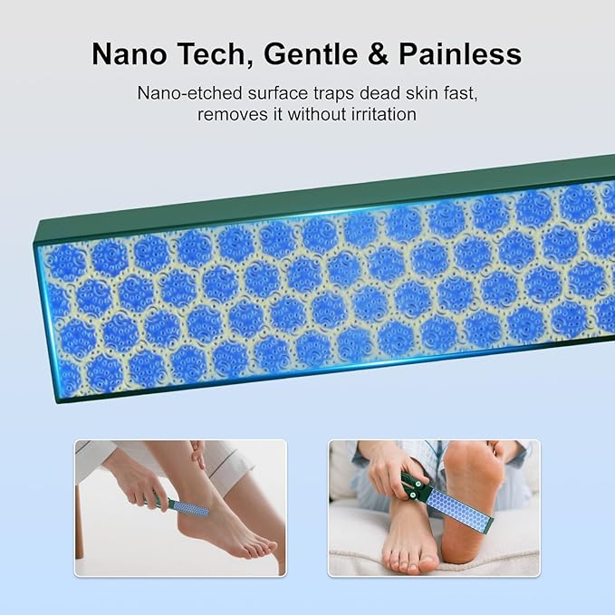 Foldable Nano Glass Foot Callus Remover Foot Scrubber Foot File, Portable Double-Sided Dead Skin & Callus Removal Tool for Home & Travel Use