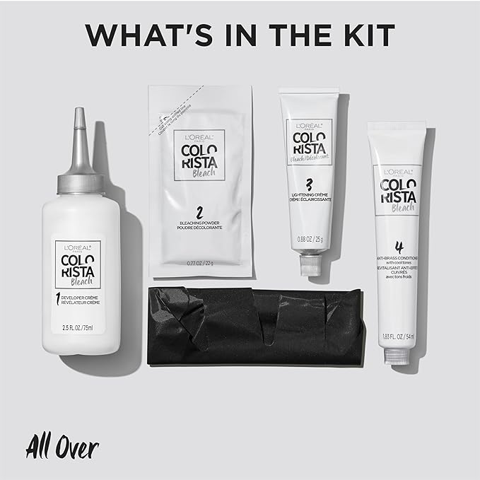 L'Oreal Paris Colorista Hair Bleach, Hair Dye Kit for All Over Blonde Hair Color, 1 Hair Bleach Kit