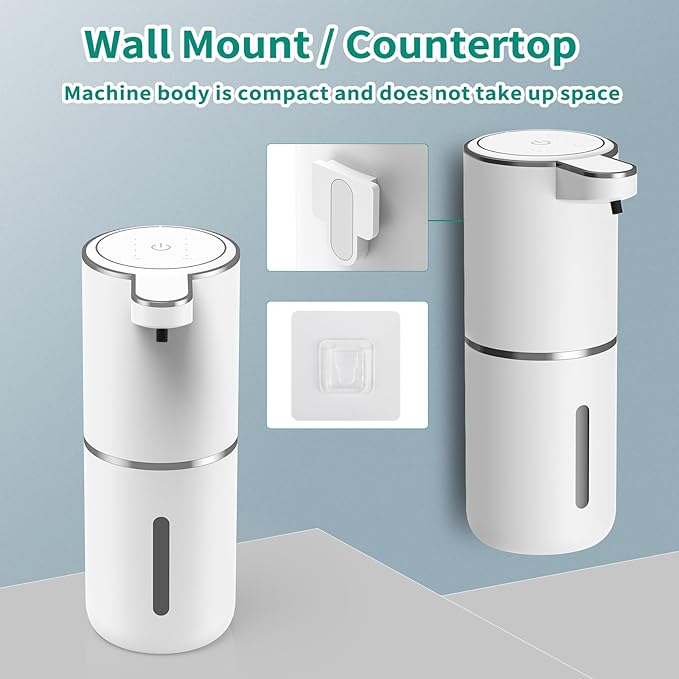 HOMELYLIFE Automatic Foam Soap Dispenser, 12.85oz Touchless Soap Dispenser with Smart Display, 4 Levels Adjustable Liquid Hand Free Dispenser, Dish Foam Dispenser for Kitchen, Bathroom, Public Places