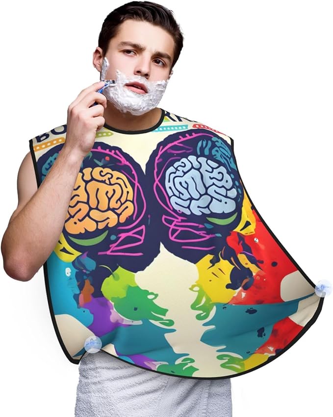 Loon Nature Bird Print Beard Bib Shaving Apron, Beard Hair Trimming Cape Gift For Dad