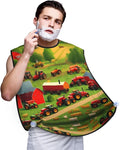 Purple Rose And Skull Print Beard Bib Shaving Apron, Beard Hair Trimming Cape Gift For Dad