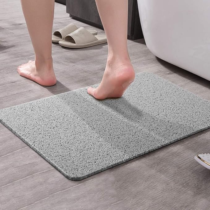 Asvin Soft Textured Bath, Shower, Tub Mat, 47x16 Inch, Phthalate Free, Non Slip Comfort Bathtub Mats with Drain, PVC Loofah Bathroom Mats for Wet Areas, Quick Drying