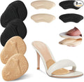 4 Pairs Metatarsal Pads Women & 4 Pairs Ball of Foot Cushions,Non-Sliding Insole Pads for Open Toe,Heel Pads Inserts for Too Big Shoe(Beige+Black)