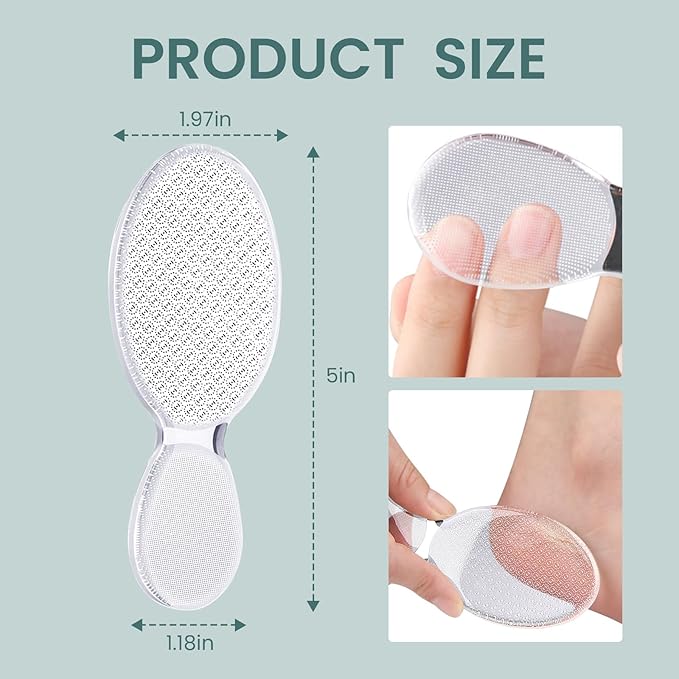 Glass Foot File 8-Shaped Rough and Smooth Sides Callus Remover Feet Heel Scrubber Dead Skin Scraper Pumice Stone Professional Pedicure Tools for Women and Men