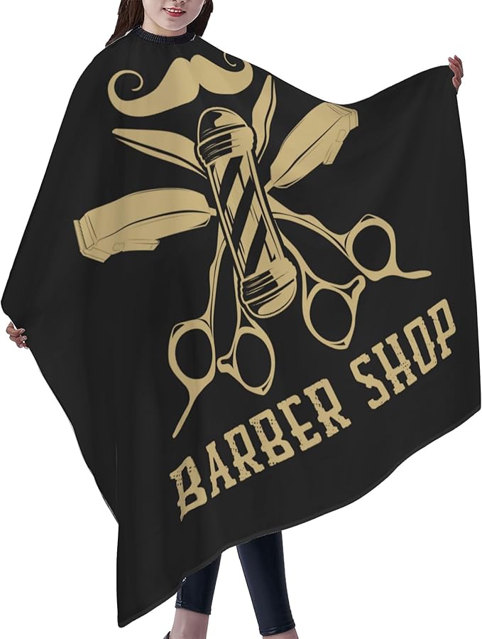 Adult Barber Cape, Professional Salon Haircut Capes, Haircut Kit Hairdressing Apron for Home Salon Barbershop